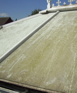 Dirty conservatory roof before clean